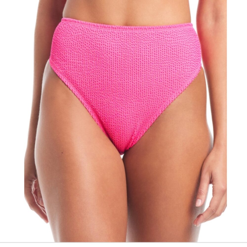 Bar III Womens High Leg High Rise Bikini Pink Size M 7192